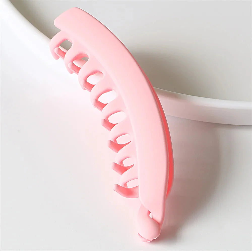 Frosted Solid Color Banana Hair Clips