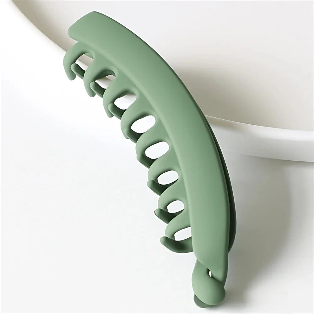 Frosted Solid Color Banana Hair Clips
