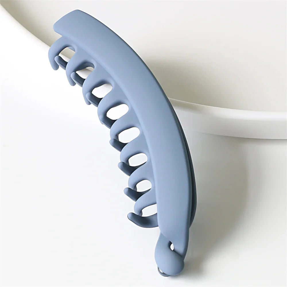 Frosted Solid Color Banana Hair Clips