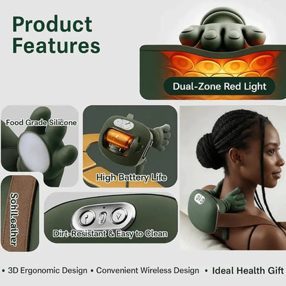 Shiatsu Neck & Shoulder Massager with Heat – Wireless Pain Relief