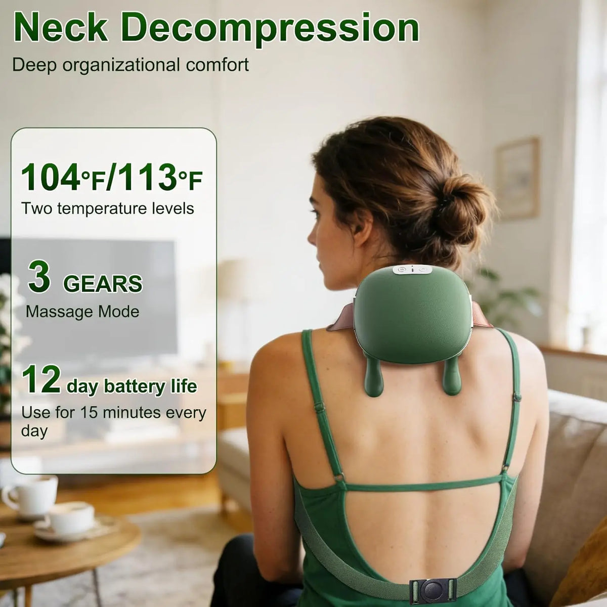 Shiatsu Neck & Shoulder Massager with Heat – Wireless Pain Relief