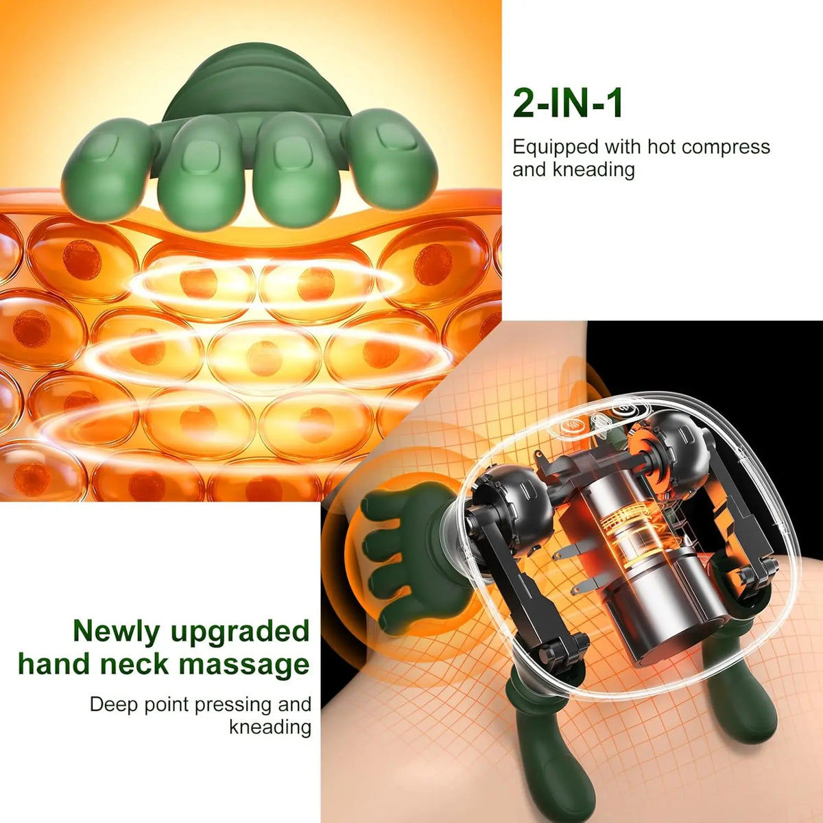Shiatsu Neck & Shoulder Massager with Heat – Wireless Pain Relief